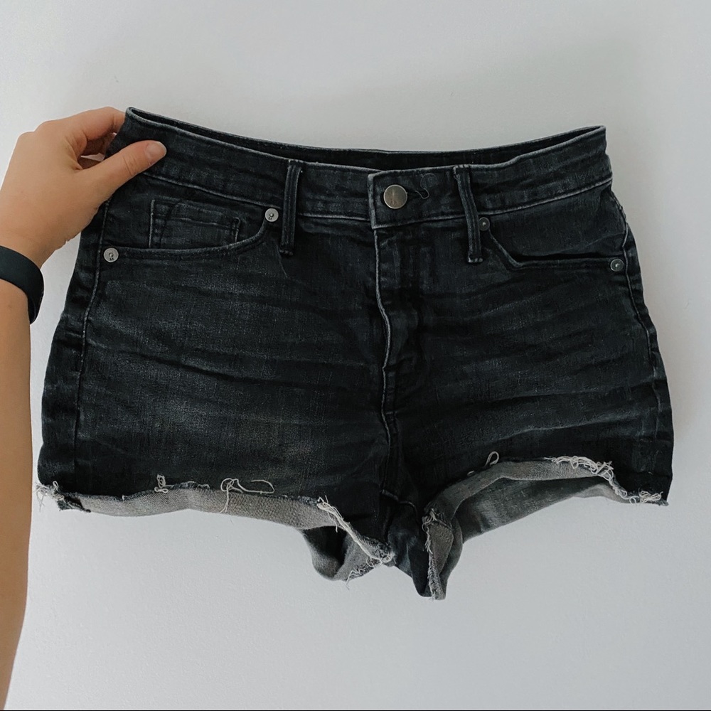 Black high rise shorts